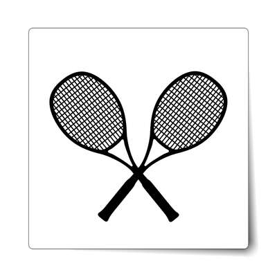 tennis rackets crossed white sticker