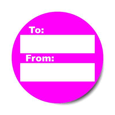 to from gift label bright magenta sticker