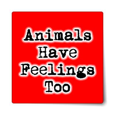 typewriter red animals have feelings too sticker