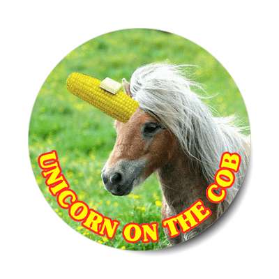 unicorn on the cob cute wordplay sticker
