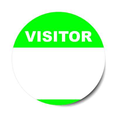 visitor bright green fill in nametag sticker