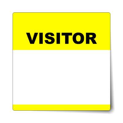 visitor bright yellow fill in nametag sticker