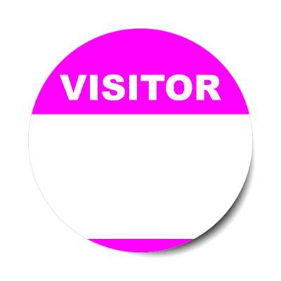 visitor magenta fill in nametag sticker