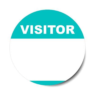 visitor teal fill in nametag sticker