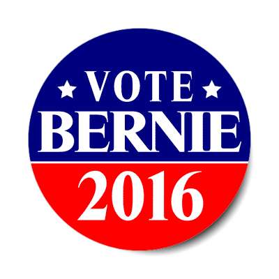 vote bernie 2016 dark blue bright red star sticker