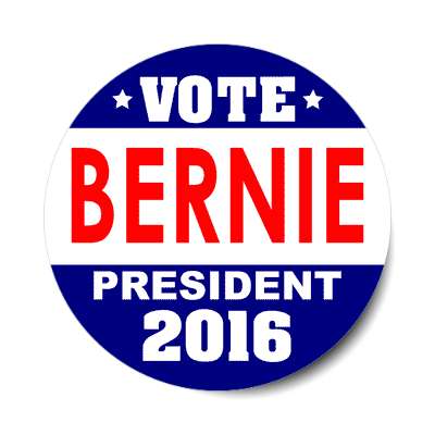 vote bernie 2016 dark blue white sticker