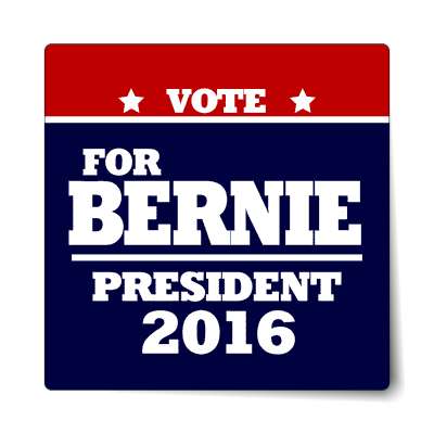 vote bernie 2016 deep red dark blue sticker