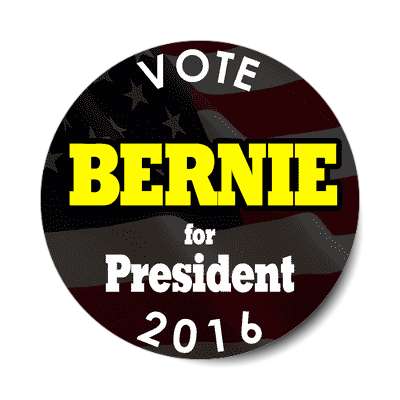 vote bernie 2016 president black sticker
