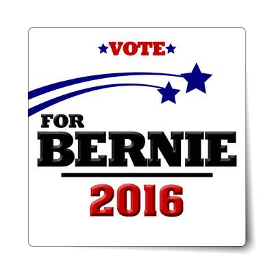 vote bernie 2016 white shooting stars sticker