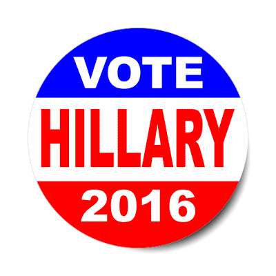 vote hillary 2016 classic red white blue sticker