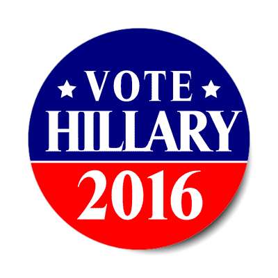 vote hillary 2016 dark blue bright red star sticker