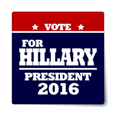 vote hillary 2016 deep red dark blue sticker