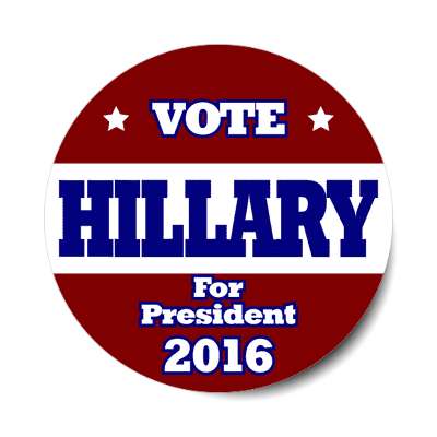 vote hillary 2016 deep red deep blue white sticker