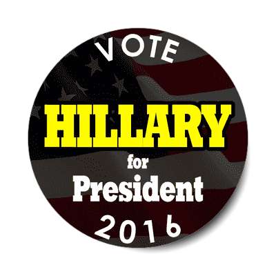 vote hillary 2016 president black sticker