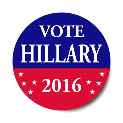 vote hillary 2016 red blue stars sticker