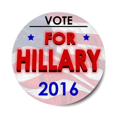 vote hillary 2016 us flag sticker
