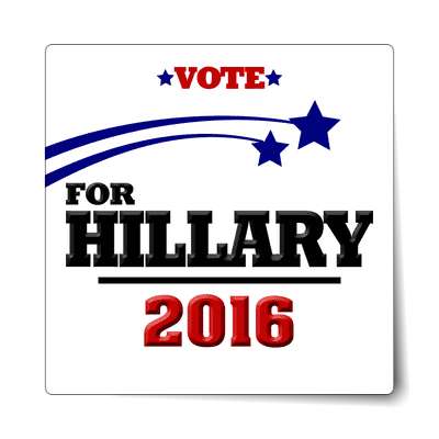 vote hillary 2016 white shooting stars sticker