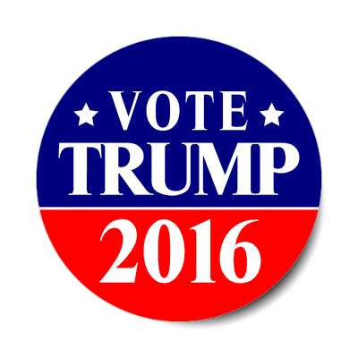 vote trump 2016 dark blue bright red star sticker