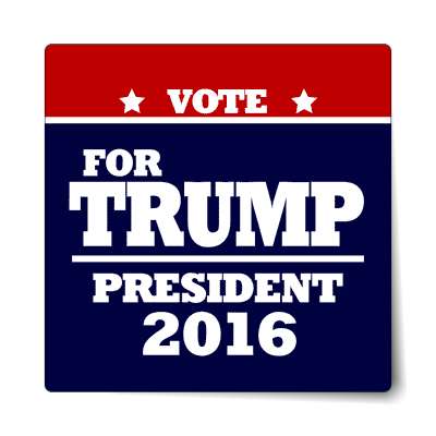 vote trump 2016 deep red dark blue sticker