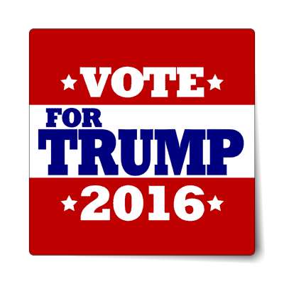 vote trump 2016 deep red white stars sticker