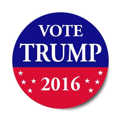 vote trump 2016 red blue stars sticker
