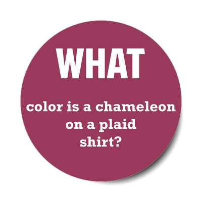 what color is a chameleon on a plaid shirt sticker