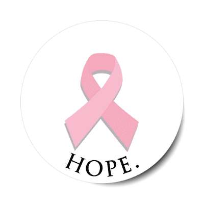 white pink ribbon hope sticker