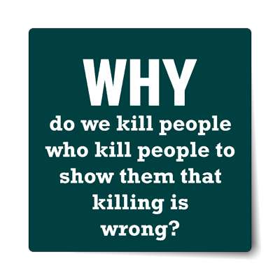 why do we kill people who kill people to show them that killing is wrong st