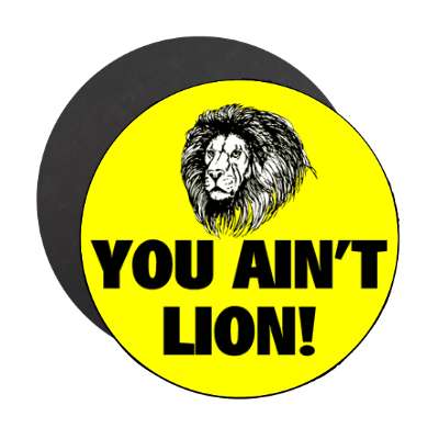 you aint lion bright yellow magnet