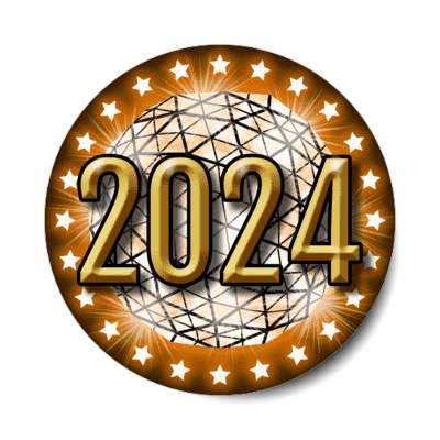2024 times square new york city ball drop orange stickers, magnet