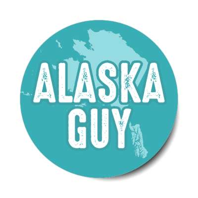 alaska guy us state shape stickers, magnet