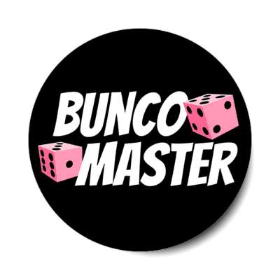 bunco master pink dice stickers, magnet