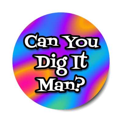 can you dig it man 70s party slang stickers, magnet
