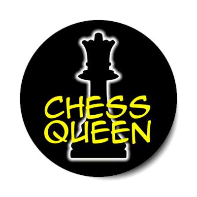 chess queen piece silhouette stickers, magnet