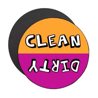 clean dirty dishwasher cute orange purple stickers, magnet