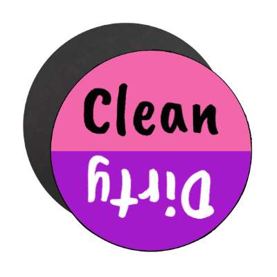 clean dirty dishwasher purple pink stickers, magnet