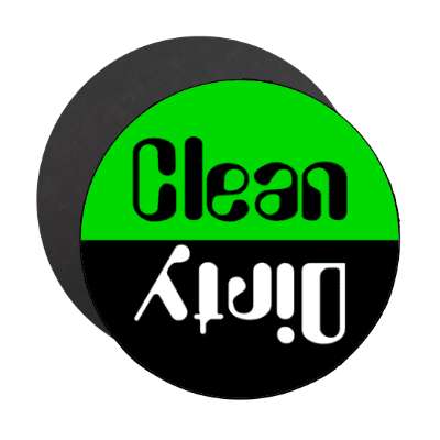 clean dirty dishwasher robot technological green black stickers, magnet