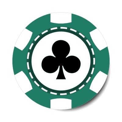 club card suit poker chip green stickers, magnet