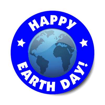 happy earth day globe blue stickers, magnet