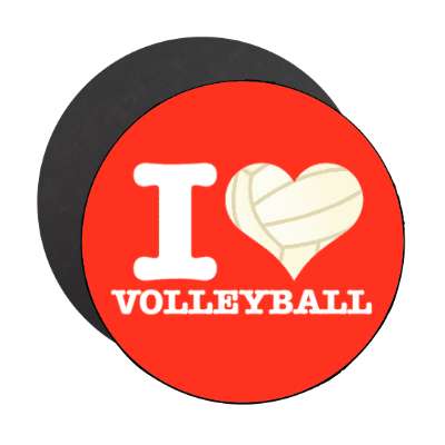 i love volleyball heart stickers, magnet