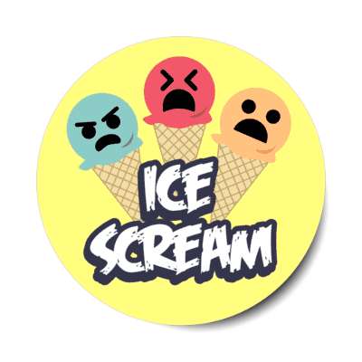 ice scream icecream screaming stickers, magnet
