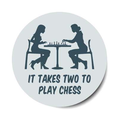 it takes two to play chess silhouettes chess board stickers, magnet