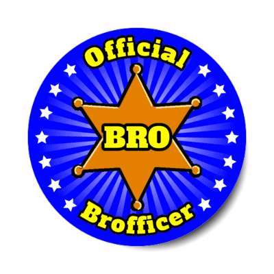 official brofficer novelty police badge blue stickers, magnet