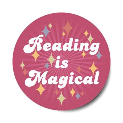reading is magical stickers, magnet