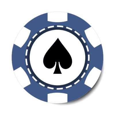 spade card suit poker chip blue stickers, magnet