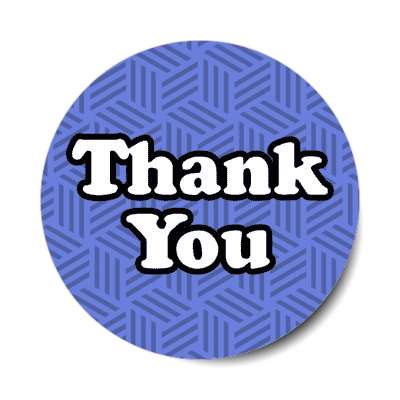 thank you casual line pattern blue stickers, magnet