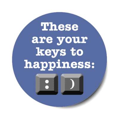 these are your keys to happiness smiley emoji keyboard stickers, magnet