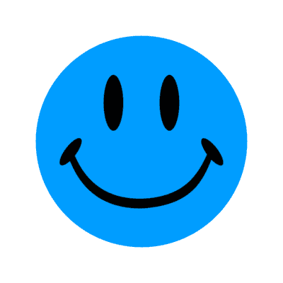 Smile Face Classic Blue Fun Joy Happy Smile Stickers, Magnet