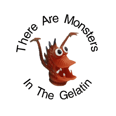 There Are Monsters In The Gelatin Stickers, Magnet | Wacky Print
