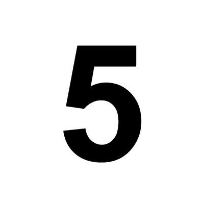Number 5 White Black Stickers, Magnet